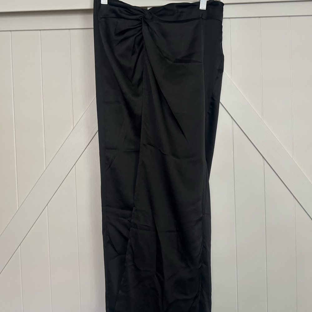 Topshop Charcoal Knot Detail Skirt
